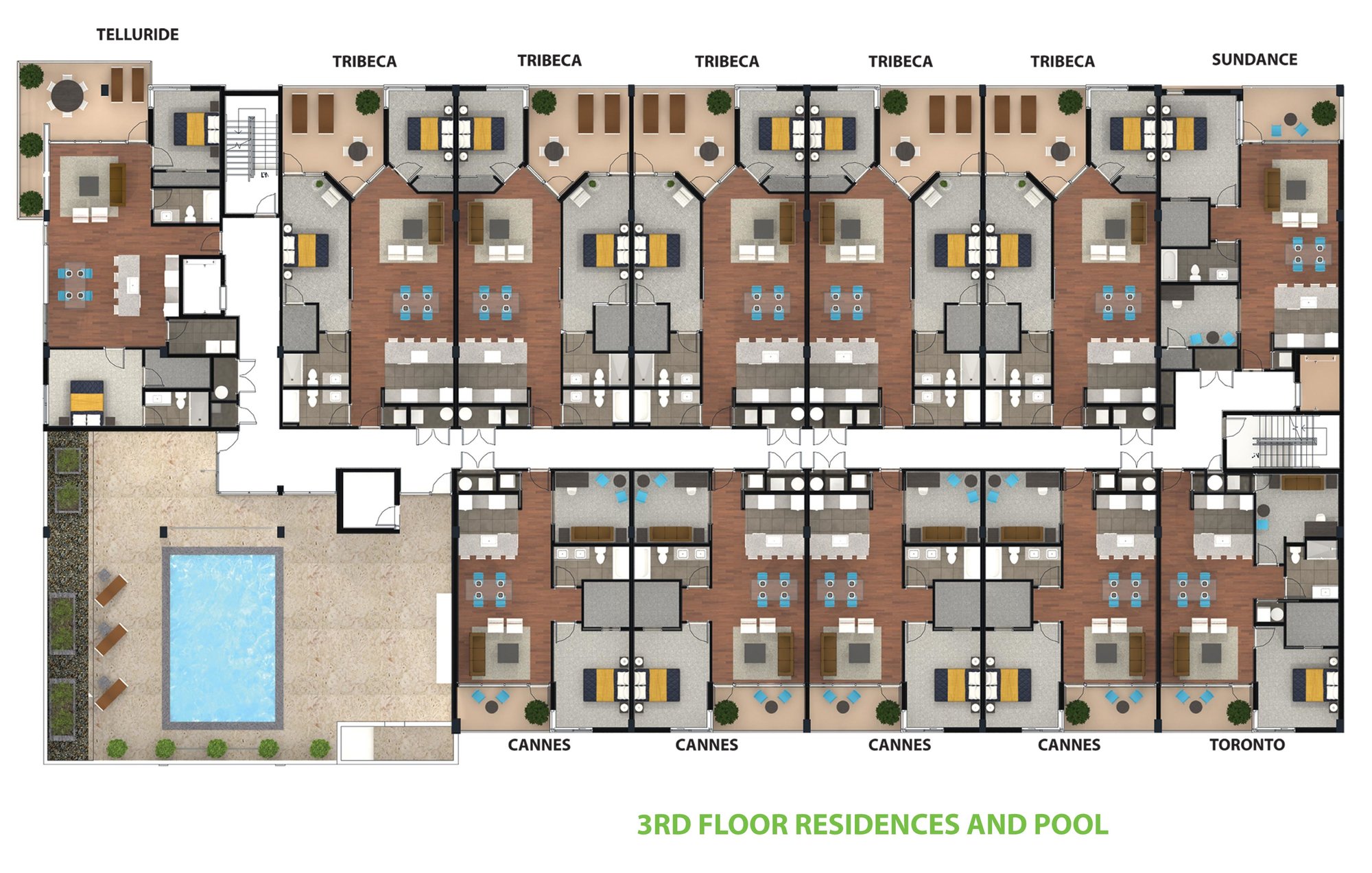 332 Cocoanut Ave Condos 3rd floor site plan